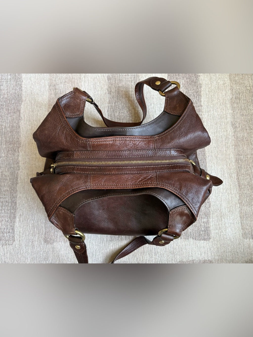 COACH Madison Maggie Brown Leather Shoulder Bag Hobo Tote Handbag Purse 14336 - Picture 5 of 10